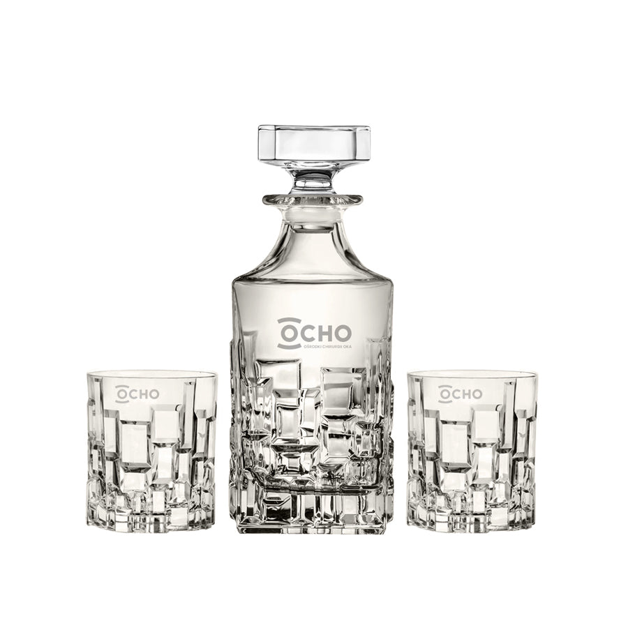 Vaso II Karaffe + Kristall-Whiskygläser Mokka, 2 Stück, 240ml