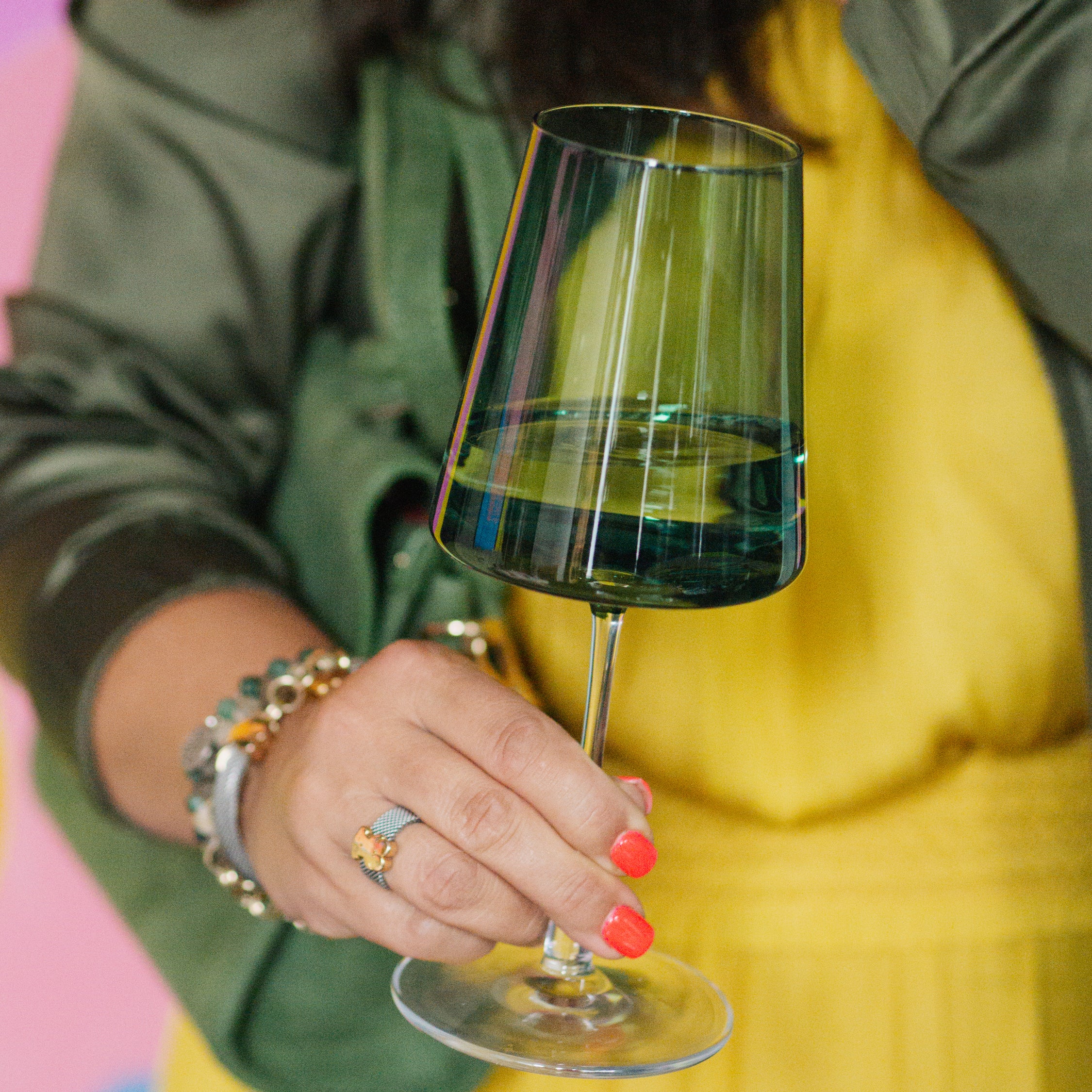 Vida Kolorowy Kieliszek do wina Malachit, 6szt, 400ml