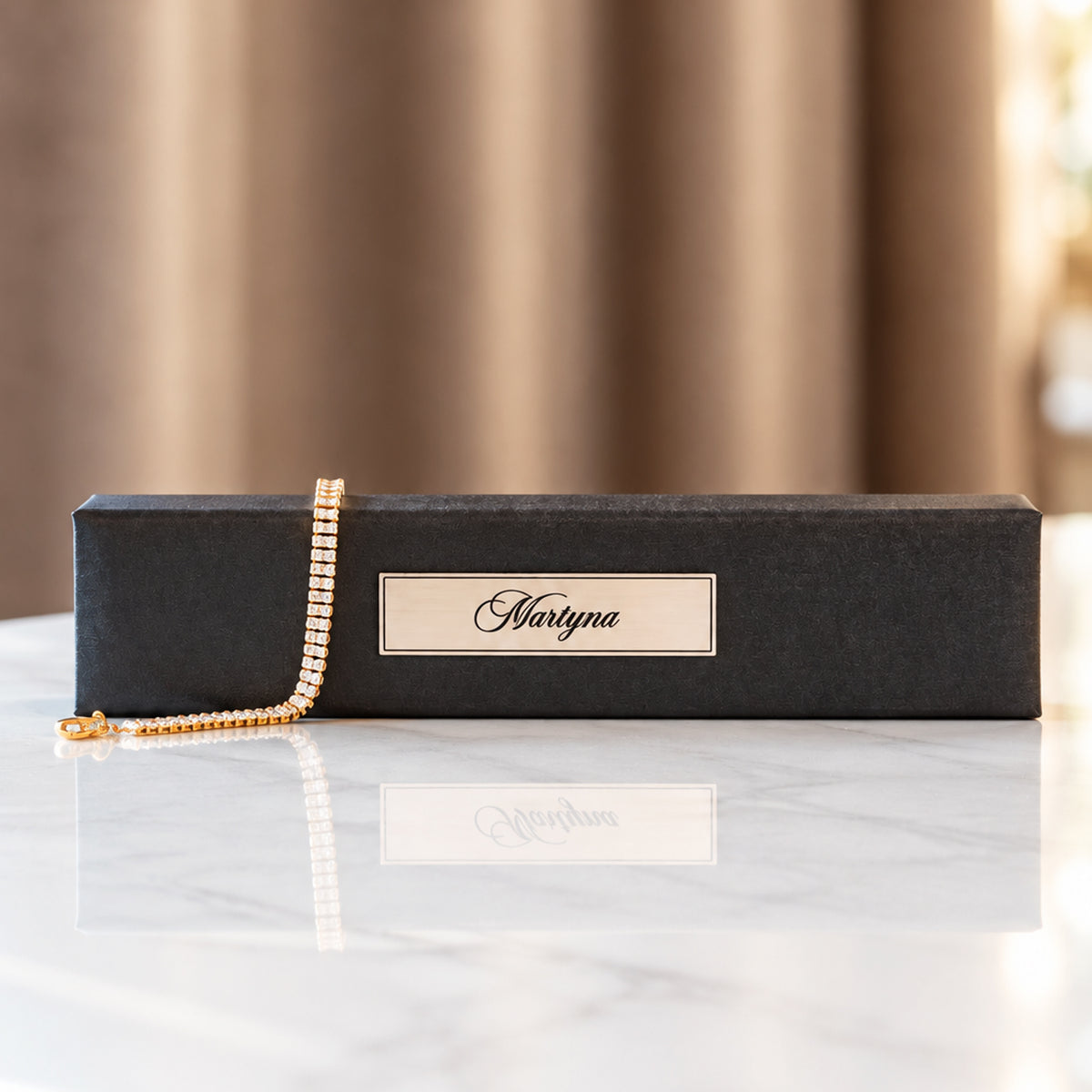 Zestaw Kryształowa szkatułka i bransoletka Luxe z kryształami