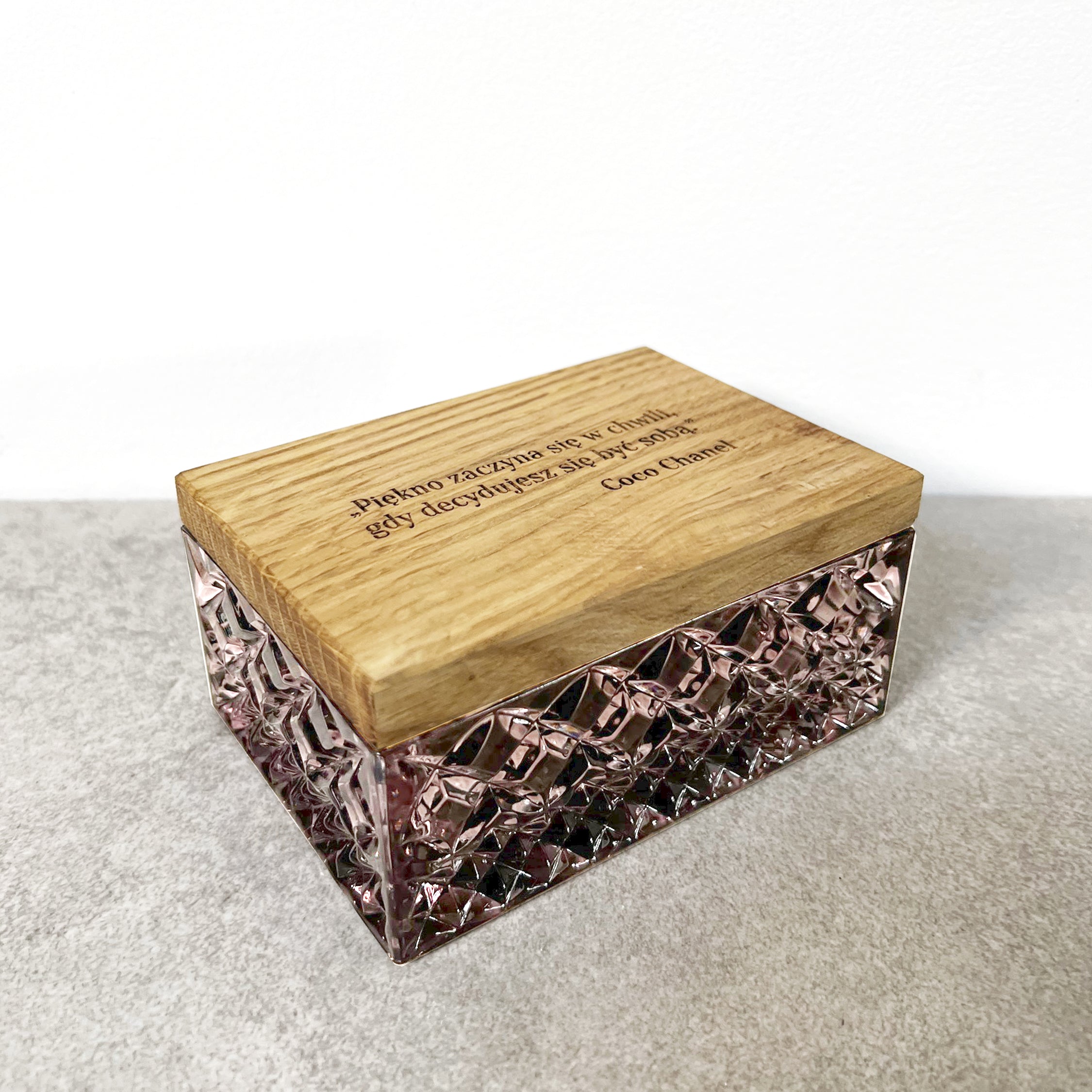 Crystal Heart Jewelry Box with Engraving Salmo