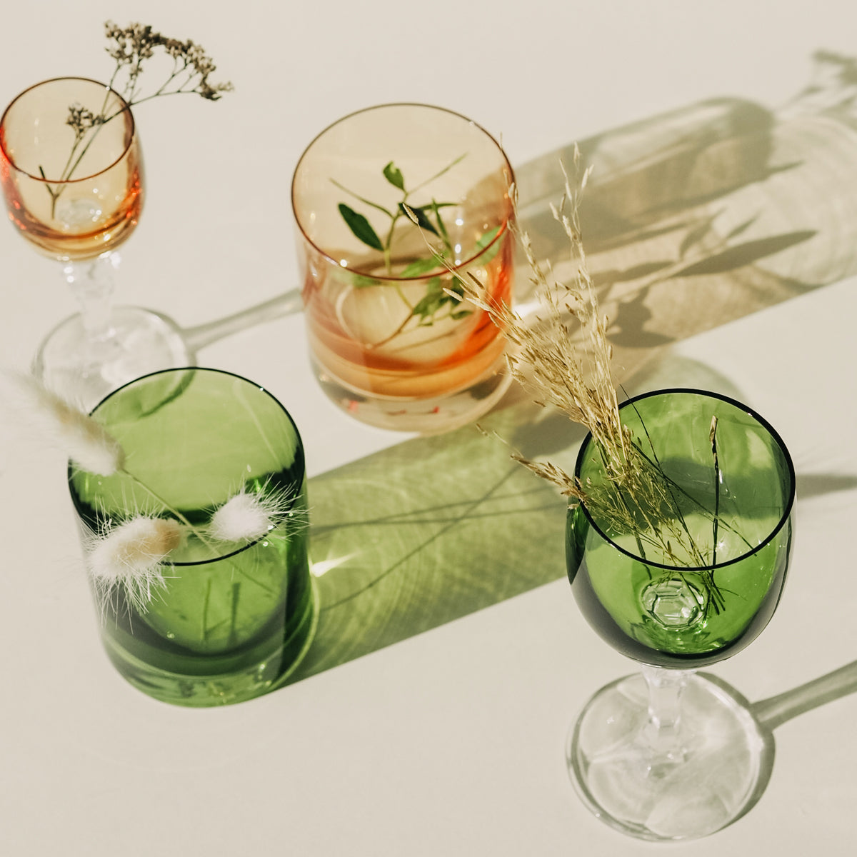 Kalatina Kristallweingläser Olive, 6 Stück, 170ml