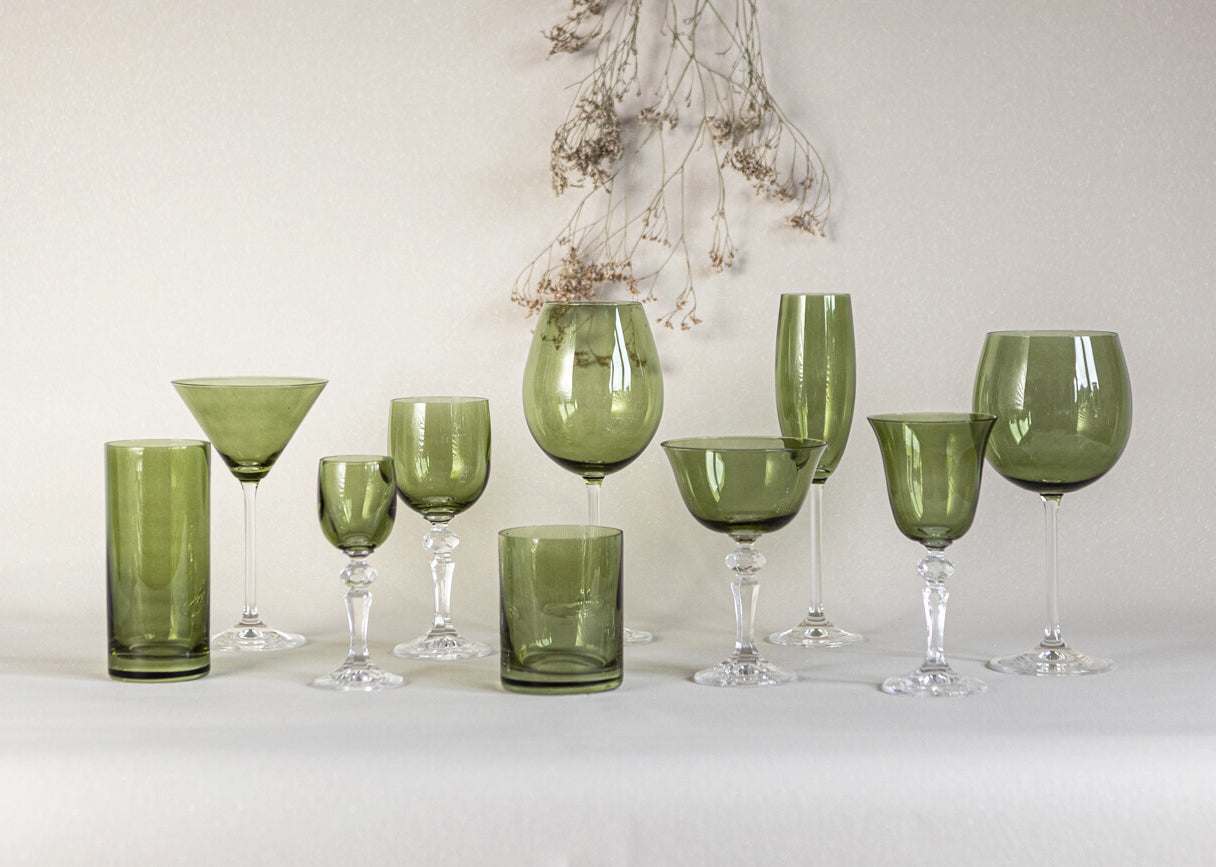 Kalatina Olive Set of crystal wine glasses 2 pcs, champagne 2 pcs, vodka 2 pcs