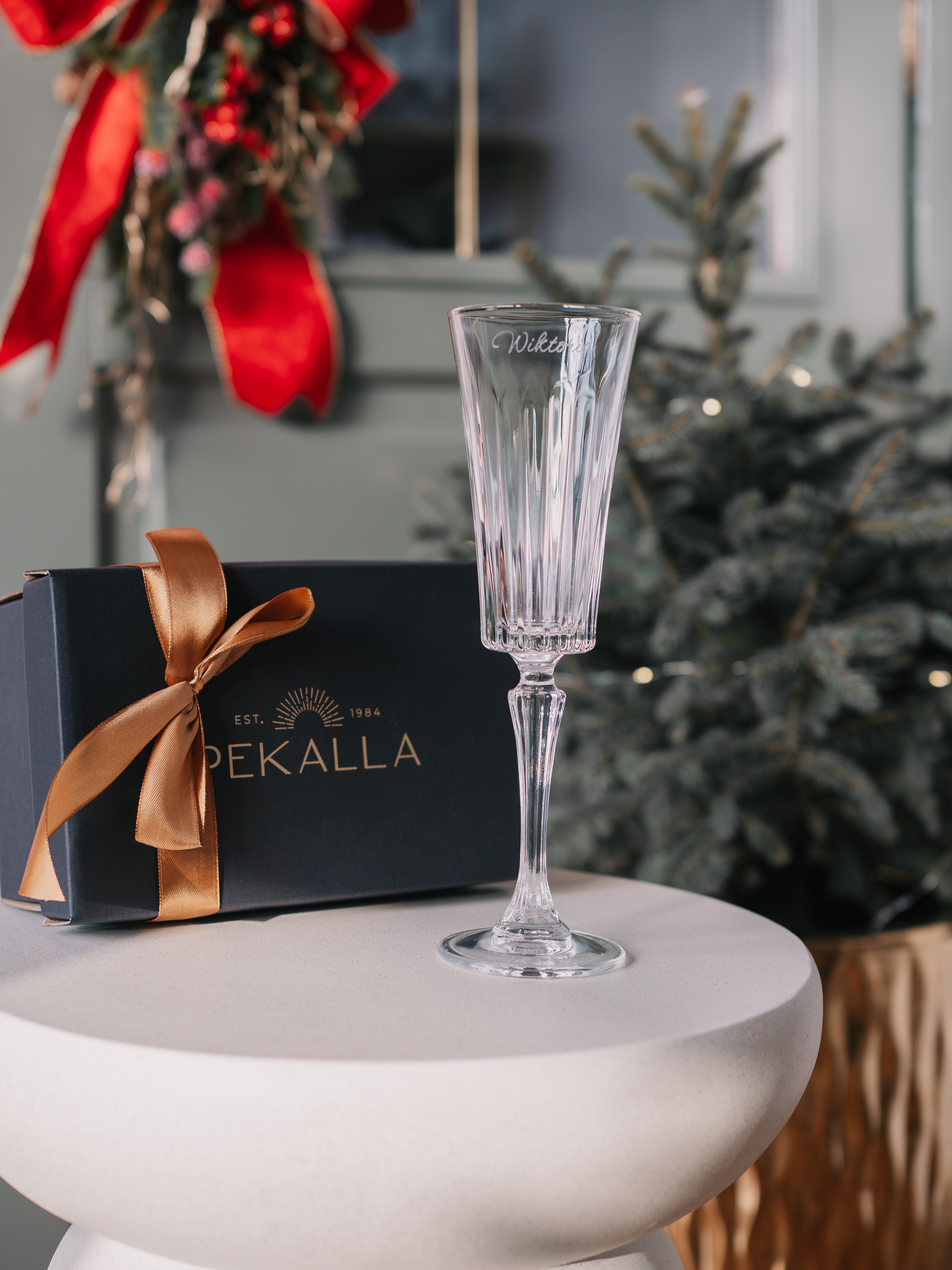 Lavo crystal champagne glasses with engraving, 2 pcs, 140ml