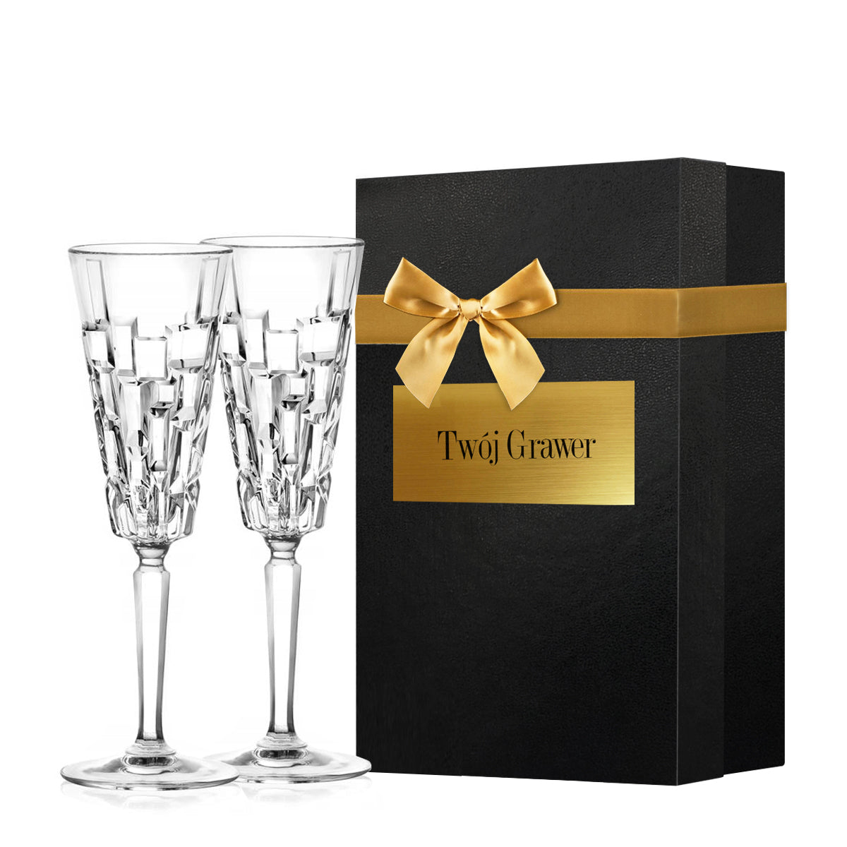 Lakrima crystal wine glasses with engraving, 2 pcs, 240 ml