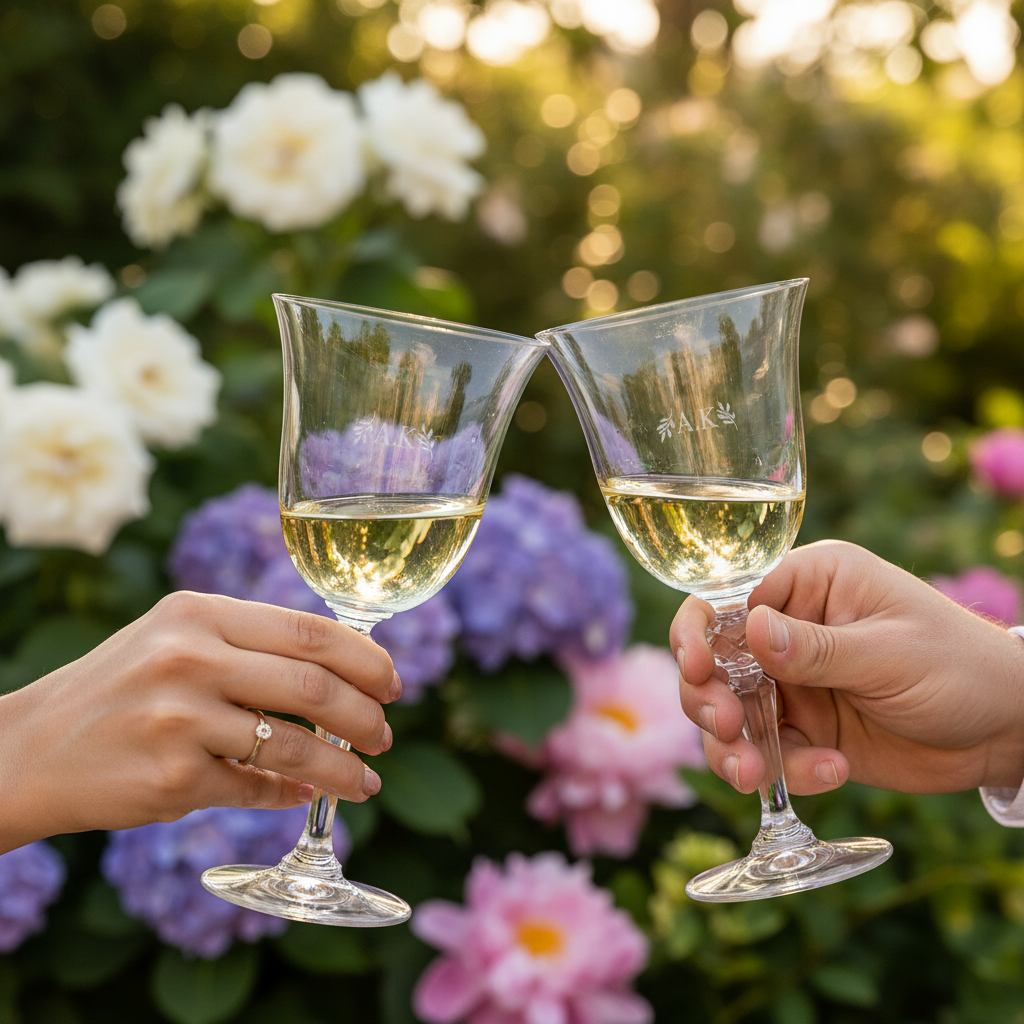 Kalatina kryształowe kieliszki do wina z grawerem, 2szt, 170m