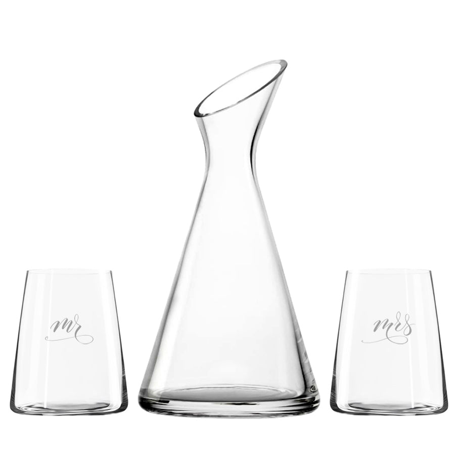 Vaso II Karaffe + Whiskygläser aus Kristall Malachit, 2 Stück, 240ml