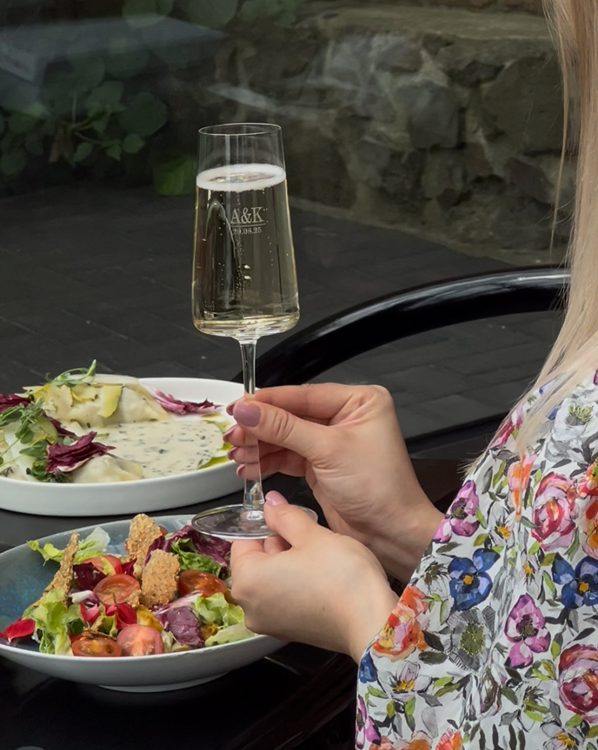 Vida Bunte Sektgläser Prosecco Mist mit Gravur, 2 Stück, 240ml