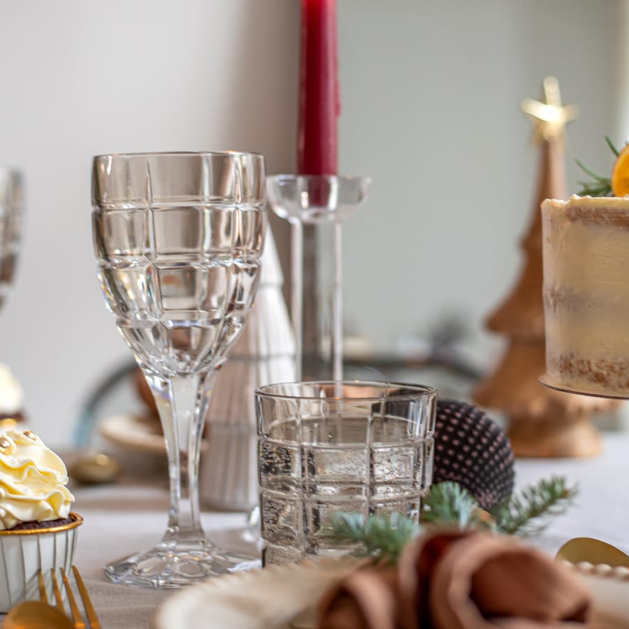 VASO Mokka Zestaw kryształowy na stół z karafką 13 el.