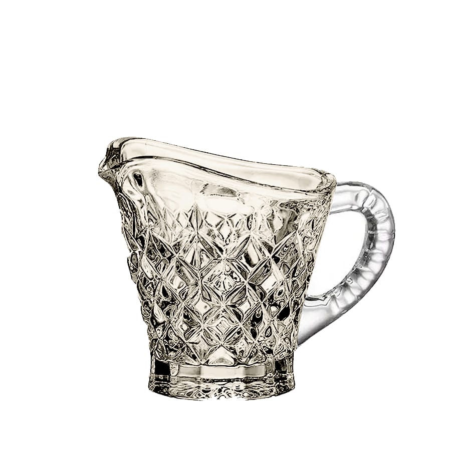 Crystal set Mocha sugar bowl, creamer and tray, 3 pieces