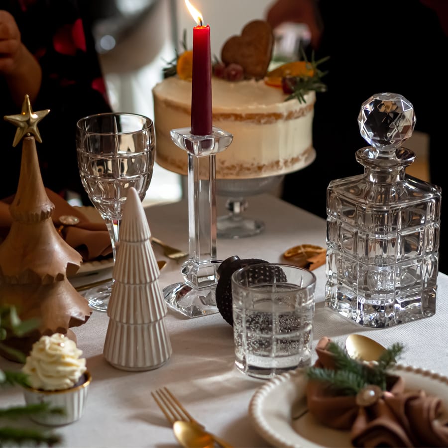 VASO Mokka Zestaw kryształowy na stół z karafką 13 el.