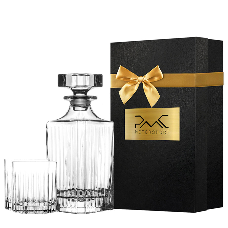 Lakrima Zestaw Karafka + kryształowe szklanki do whisky 2szt, 360 ml