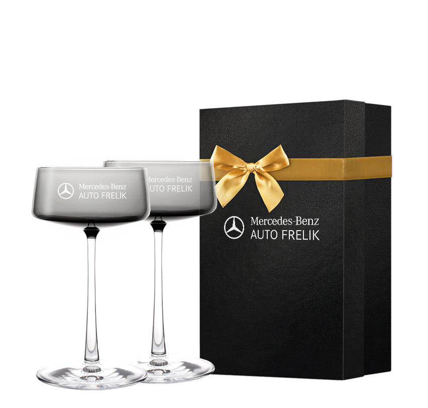 Zestaw Kieliszki do szampana VIDA Gris 2 szt z logo firmy 238 ml