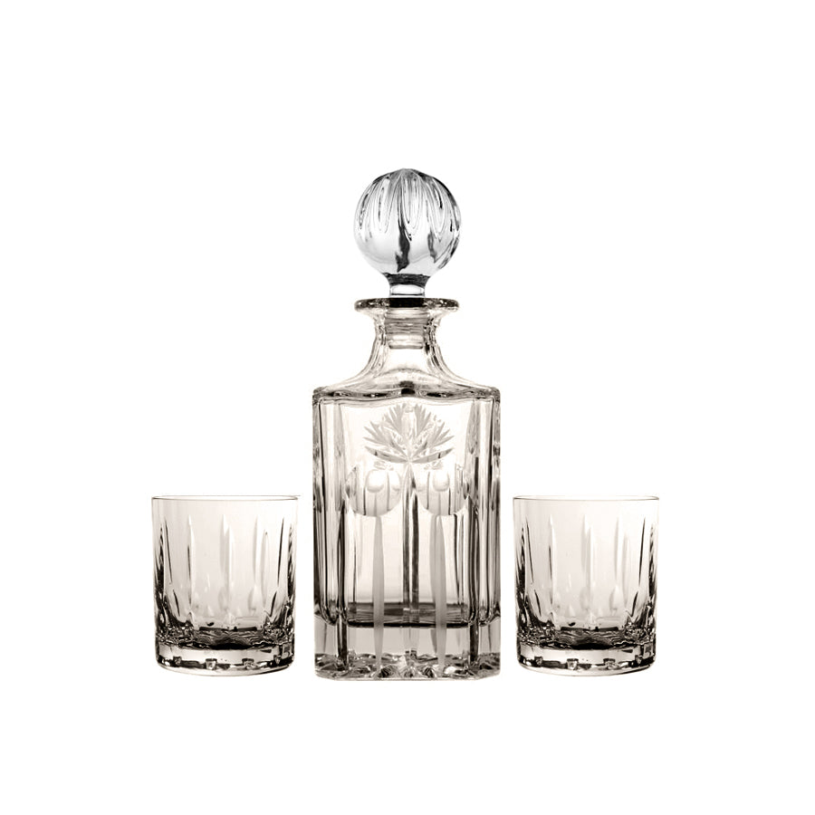 Zestaw Karafka + szklanki kryształowe do whisky 2szt Mokka, 240ml