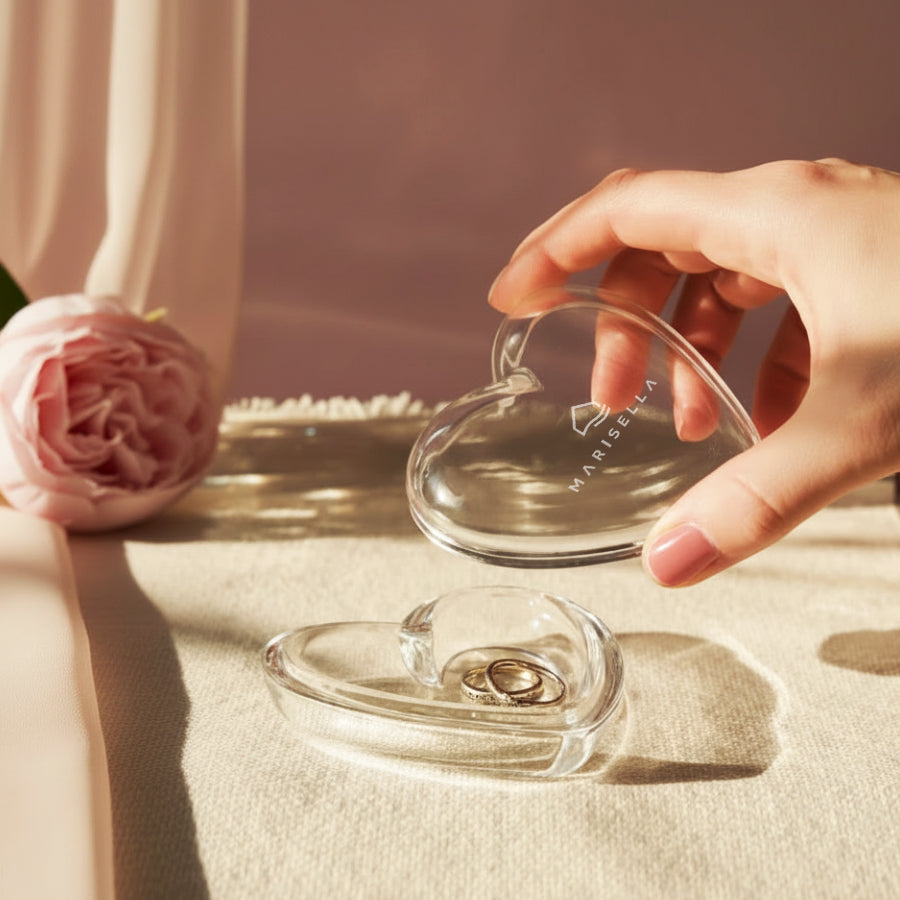 Mokka Crystal box for small jewelry with your initials/name