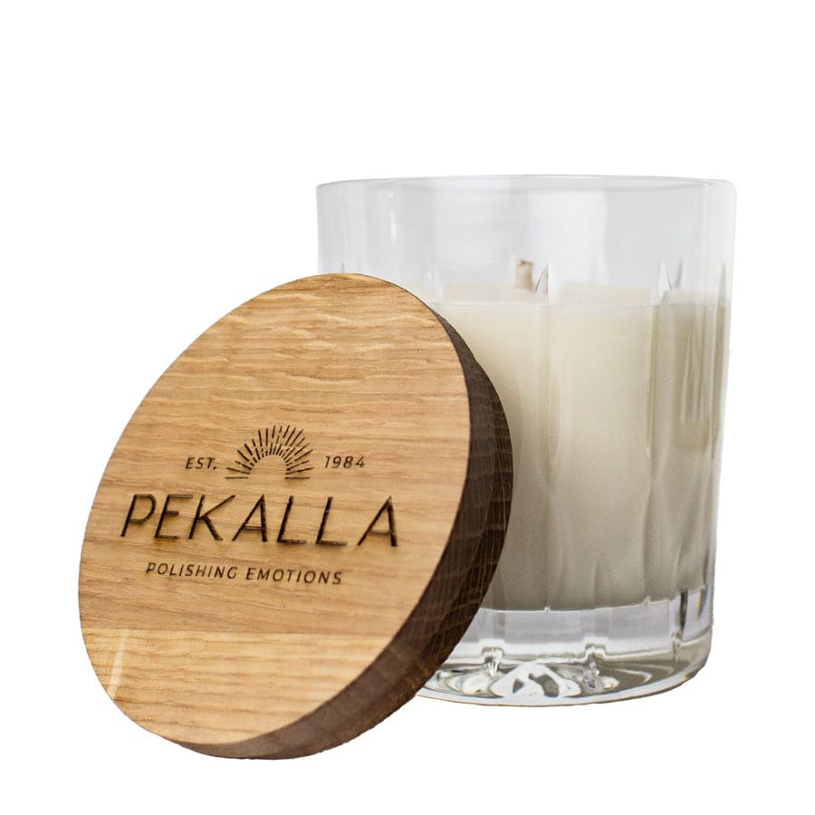 Crystal Scented Soy Candle with Wooden Lid and Engraving