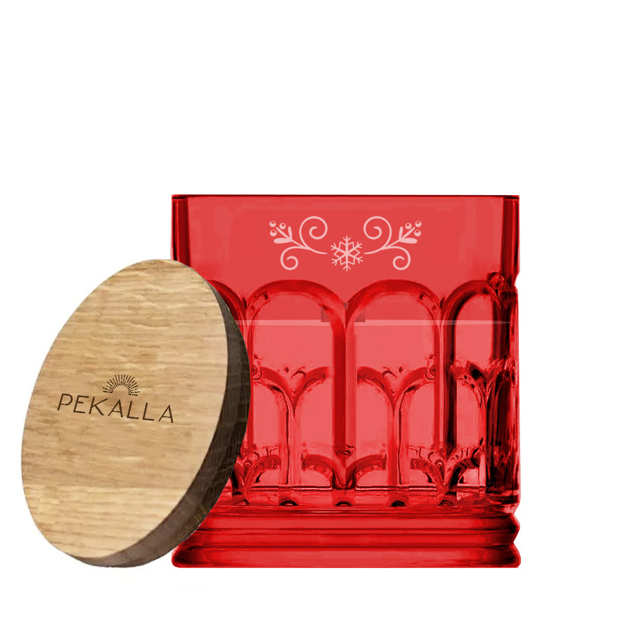 Kristallduftende Sojakerze mit Holzdeckel und Gravur