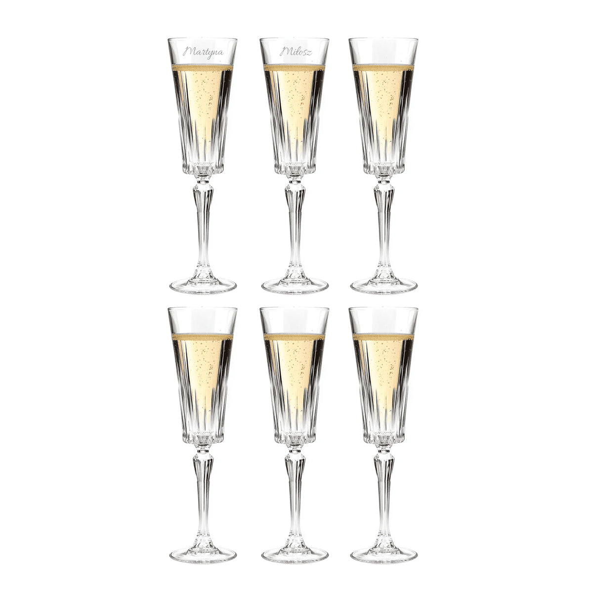 Lavo crystal champagne glasses with engraving, 2 pcs, 140ml