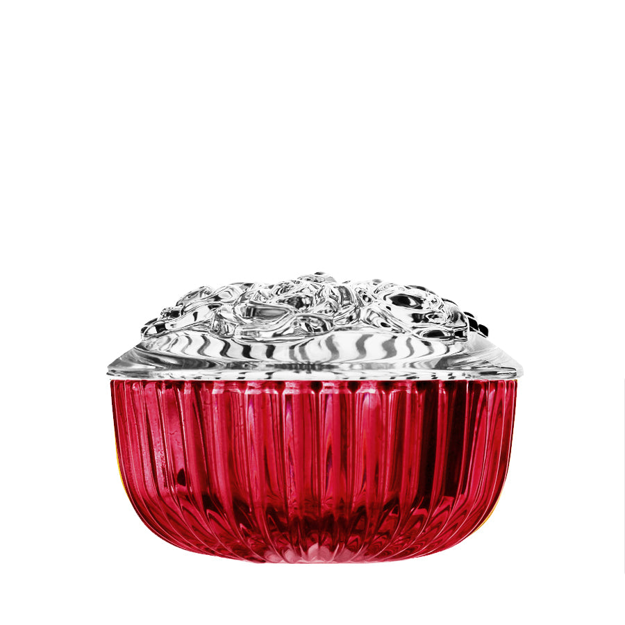 Kryształowa Szkatułka pojemnik na biżuterię lub drobiazgi Rubin