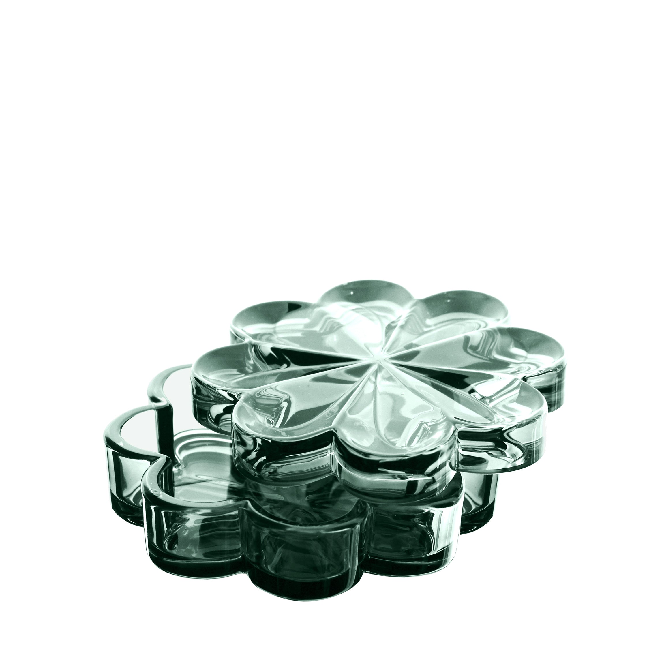 Crystal box Clover for small jewelry Malachite