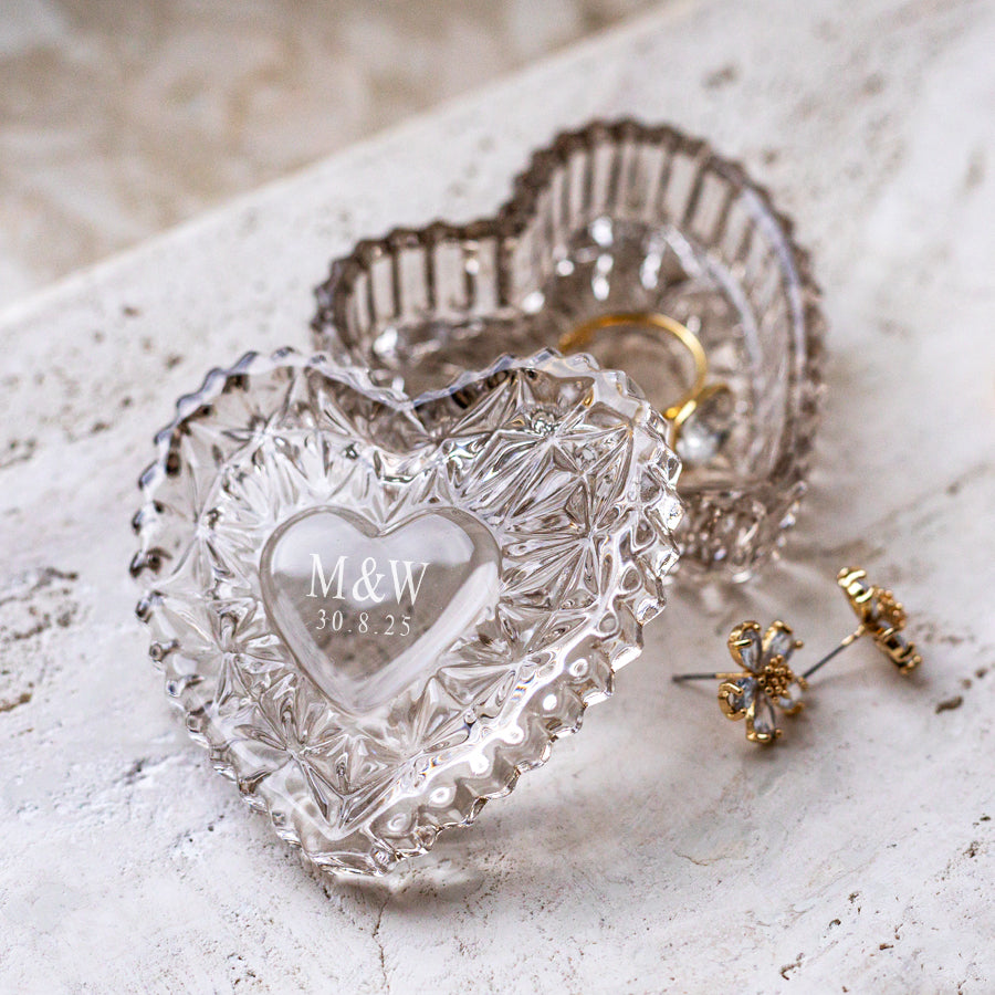 Mokka Crystal box for small jewelry with your initials/name