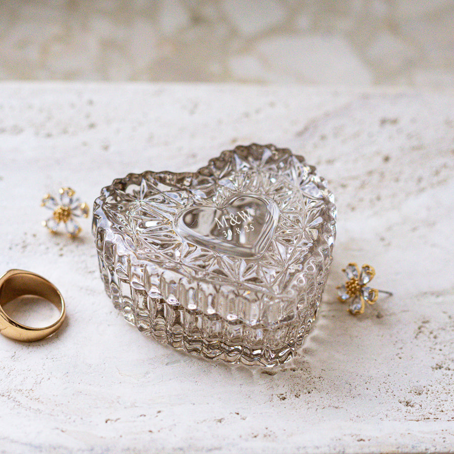 Mokka Kryształowa szkatułka na obrączki dla Pary Młodej