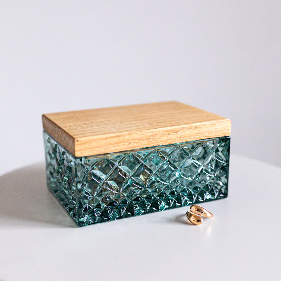 Crystal Heart Jewelry Box with Engraving Salmo