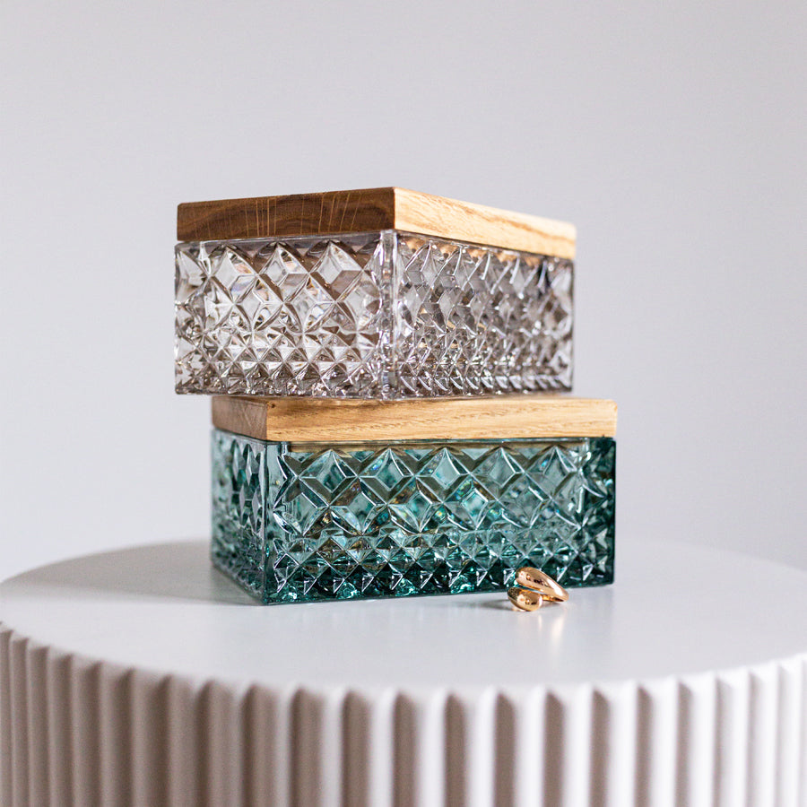 Crystal Heart Jewelry Box with Engraving Salmo