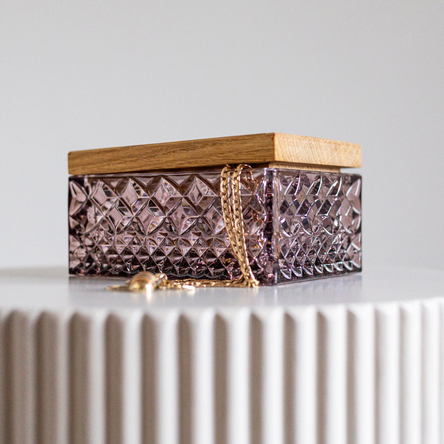 Crystal Heart Jewelry Box with Engraving Salmo