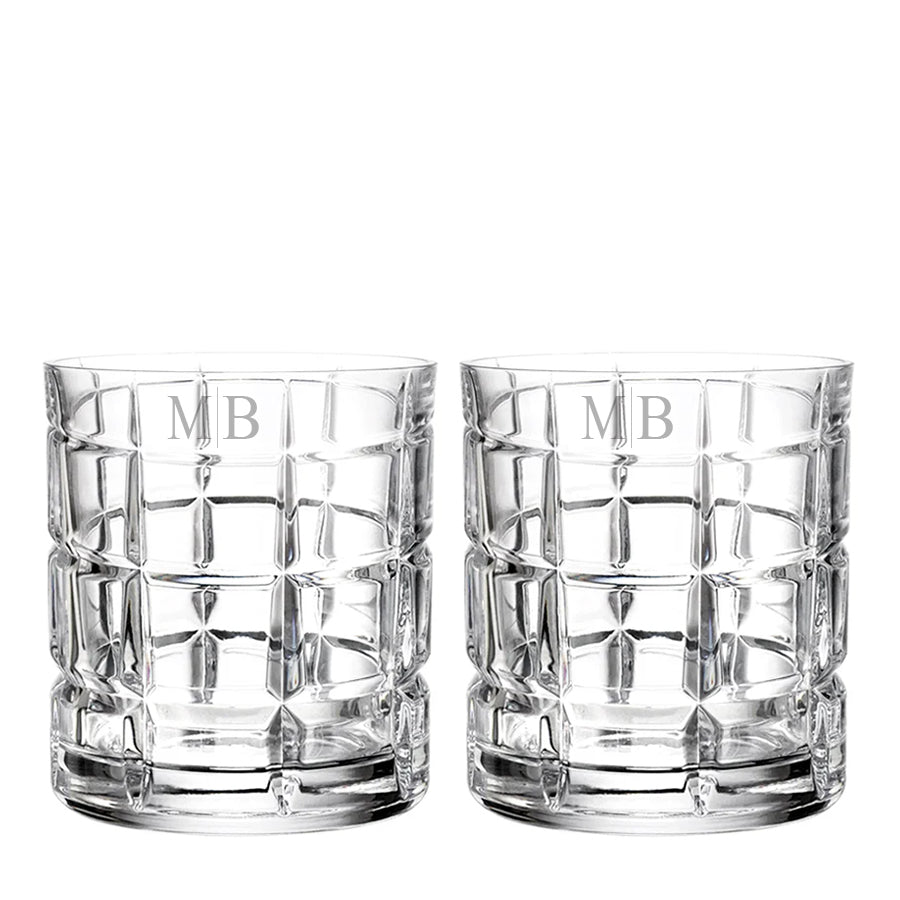 Vaso II Szklanki Kryształowe do whisky z grawerem 2szt, 240ml