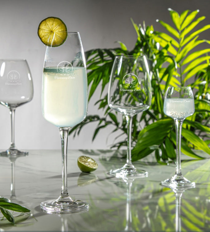 Roma Zestaw dla Firm szklanki i kieliszki z grawerem logo 25 el.