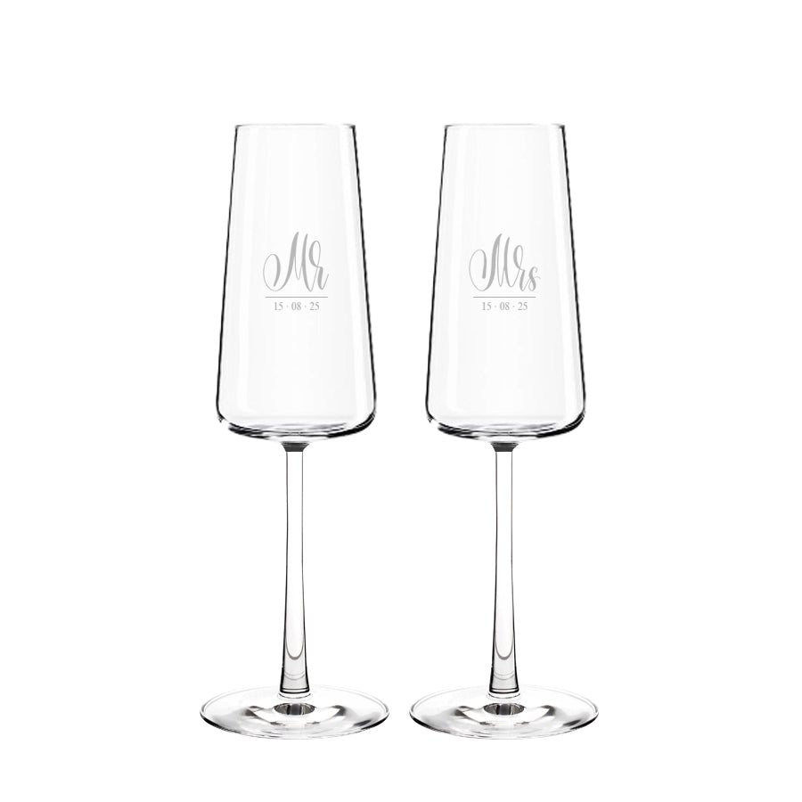 Vida Bunte Sektgläser Prosecco Mist mit Gravur, 2 Stück, 240ml