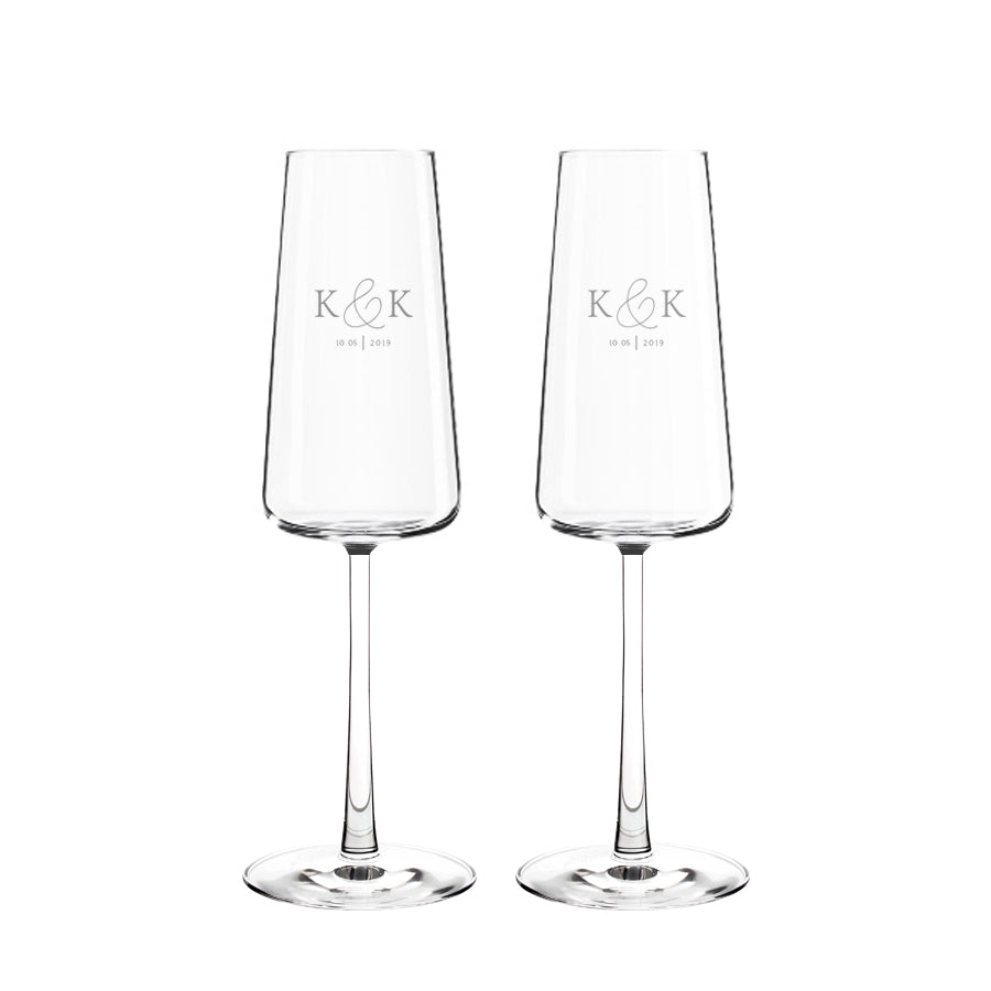 Vida Bunte Sektgläser Prosecco Mist mit Gravur, 2 Stück, 240ml