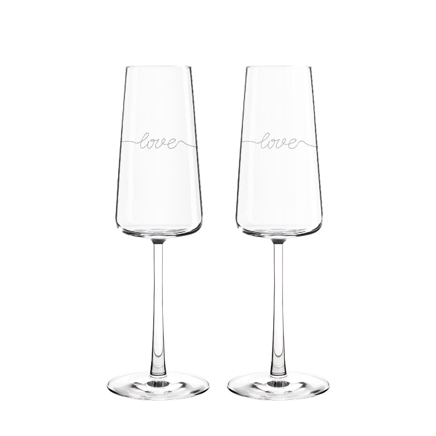 Vida Colorful Champagne Glasses Prosecco Mist with Engraving, 2pcs, 240ml