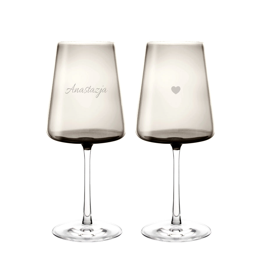 Vida Colorful Verbe wine glasses with engraving, 2 pcs, 400ml