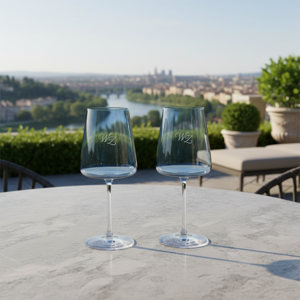 Vida Colorful Verbe Weingläser mit Gravur, 2 Stück, 400ml