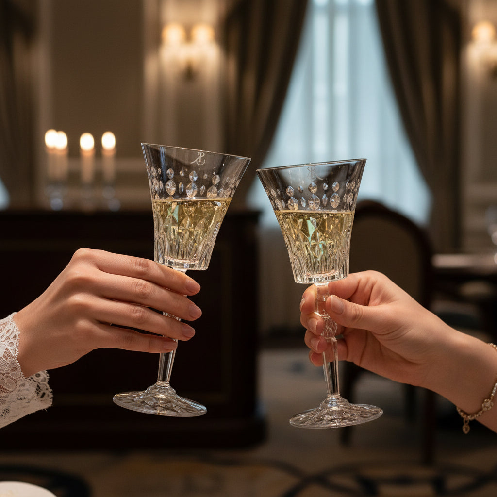 Kieliszki kryształowe Arona do wina z jej inicjałami 2 szt, 260 ml