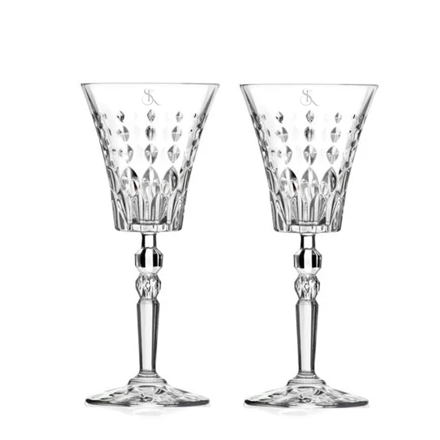 Kieliszki kryształowe Arona do wina z jej inicjałami 2 szt, 260 ml