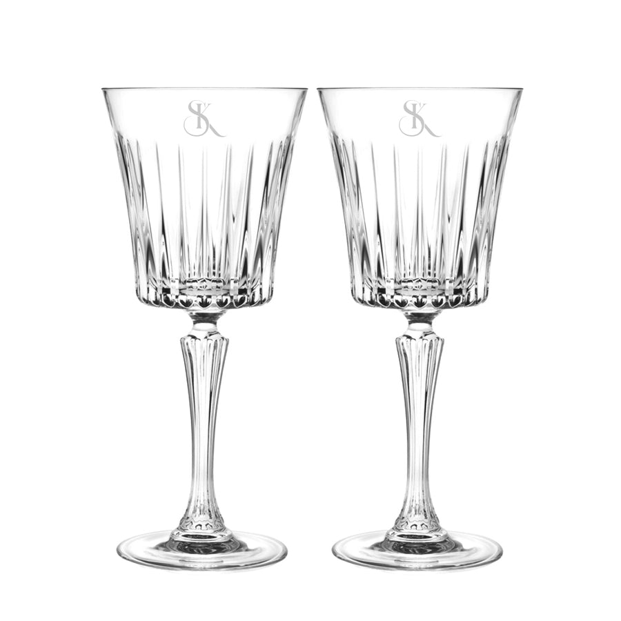 Kieliszki kryształowe Lakrima do wina z grawerem inicjałów 300 ml,2 szt
