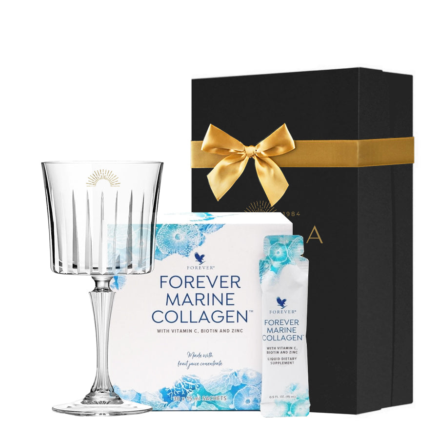 Zestaw wellness Kieliszek koktajlowy Lakrima  & Forever Marine Collagen