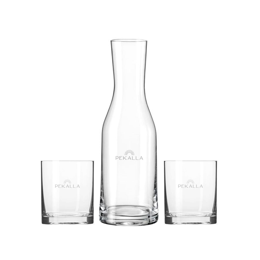 Vaso II Carafe + crystal whiskey glasses Malachite, 2 pcs, 240ml