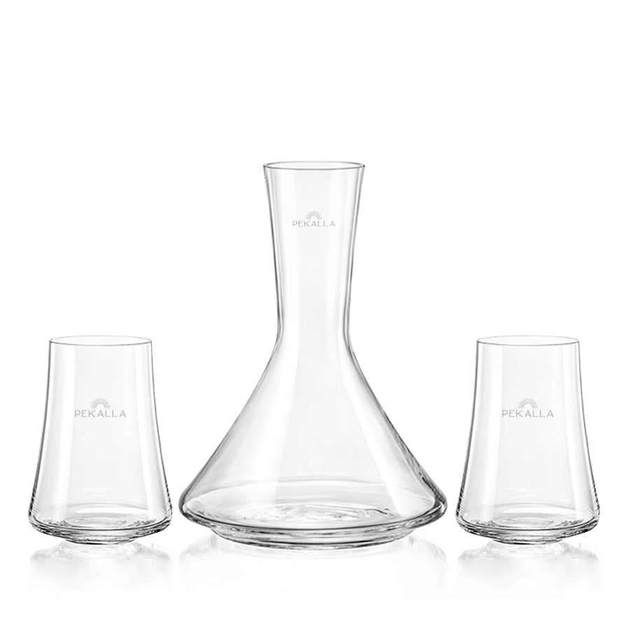 Vaso II Carafe + crystal whiskey glasses Malachite, 2 pcs, 240ml
