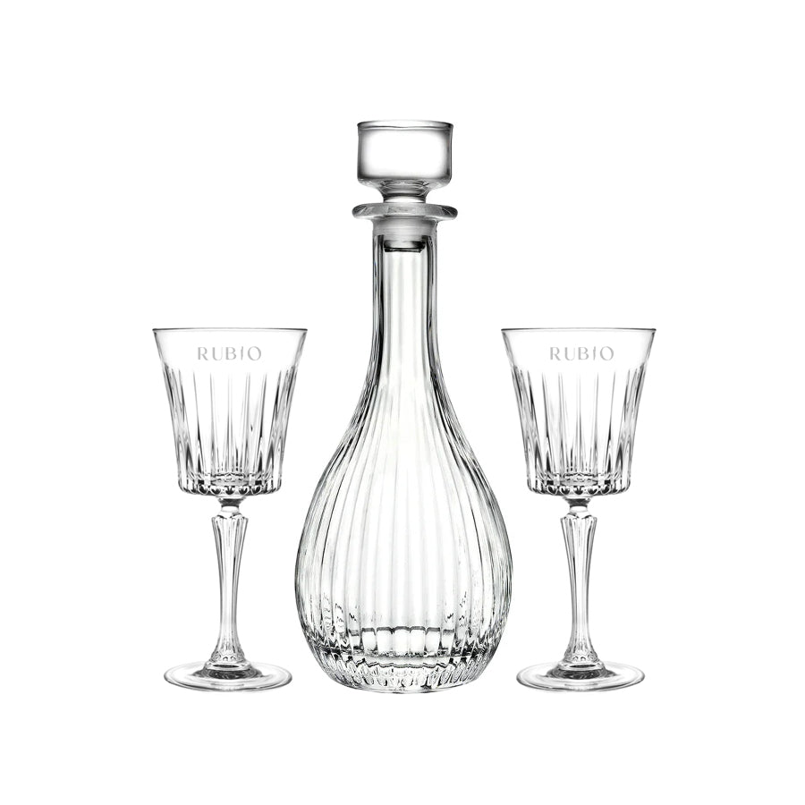 Vaso II Karaffe + Whiskygläser aus Kristall Malachit, 2 Stück, 240ml