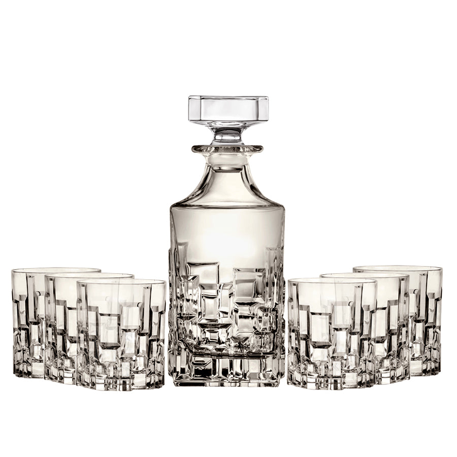 Vaso II Karaffe + Kristall-Whiskygläser Mokka, 2 Stück, 240ml