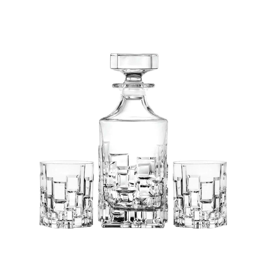 Iris Zestaw Karafka + kryształowe szklanki do whisky 2szt, 330ml