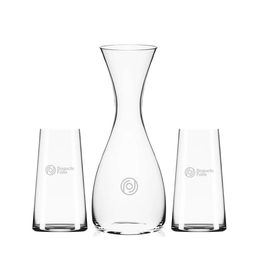 Vaso II Karaffe + Whiskygläser aus Kristall Malachit, 2 Stück, 240ml