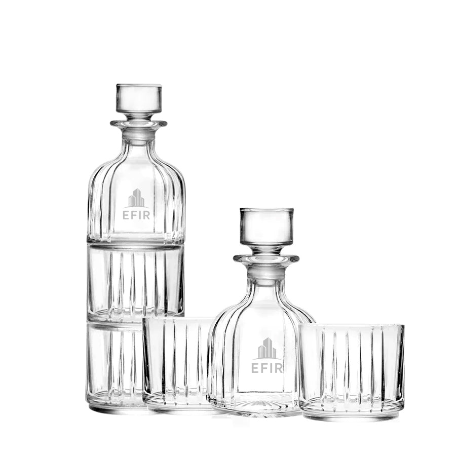 Vaso II Karaffe + Whiskygläser aus Kristall Malachit, 2 Stück, 240ml