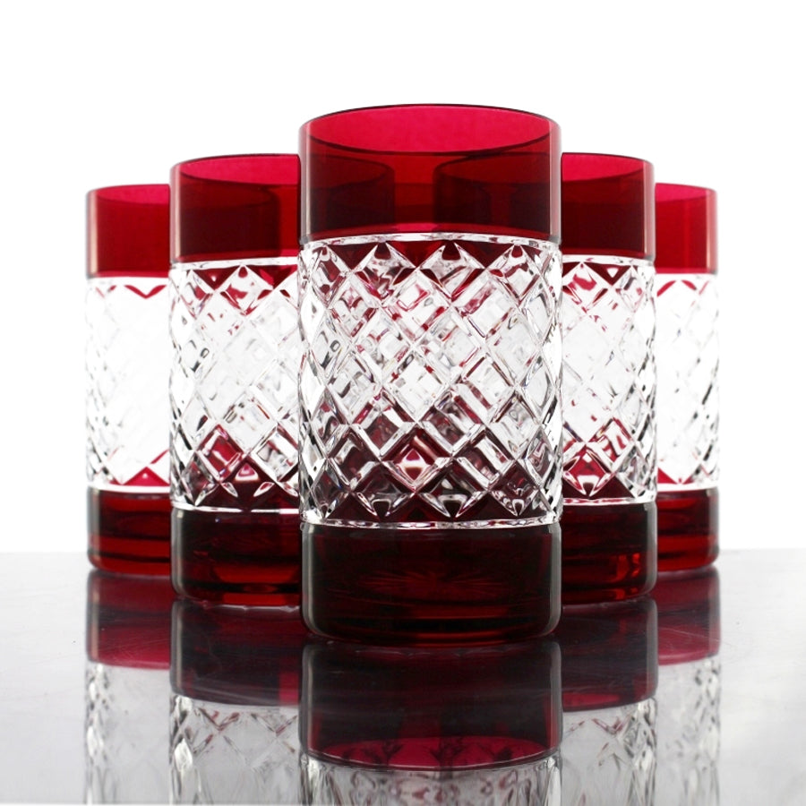 Whiskygläser aus Kristall, schwarz, 6 Stück, 240 ml 