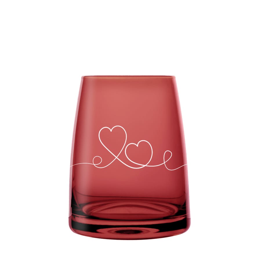 Vispera Kolorowa Szklanka do drinków Rosal z motywem serca, 1szt, 320ml