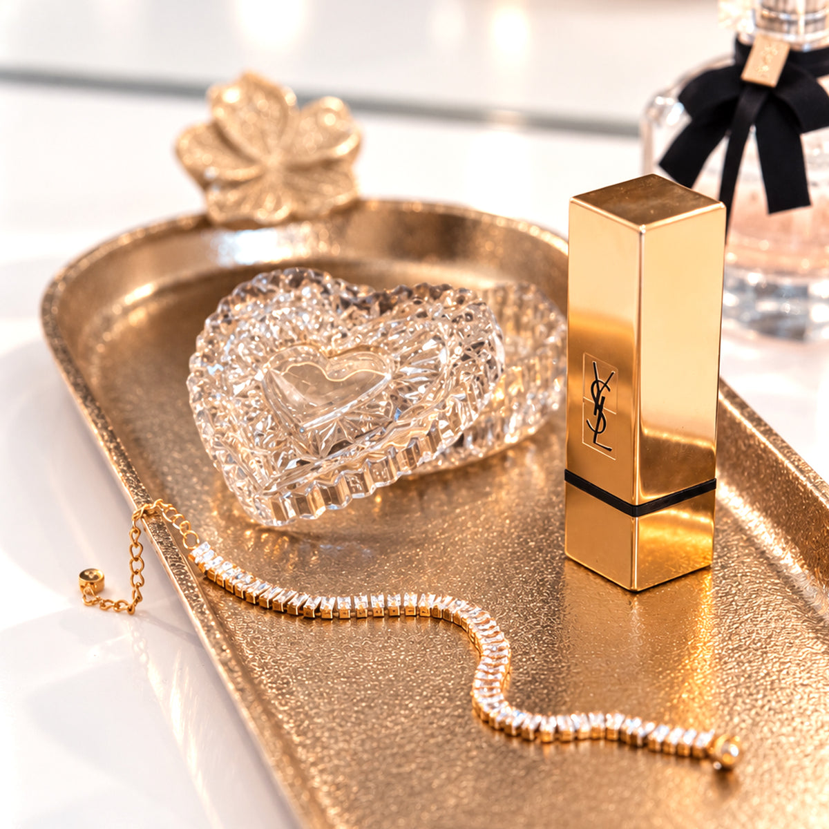 Zestaw Kryształowa szkatułka i bransoletka Luxe z kryształami