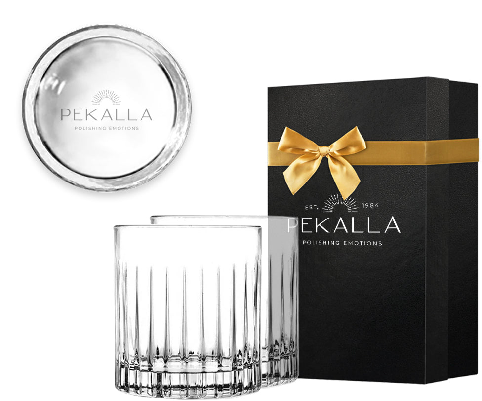 Lakrima Szklanki kryształowe do whisky 2szt z logo w opakowaniu prezentowym, 360 ml